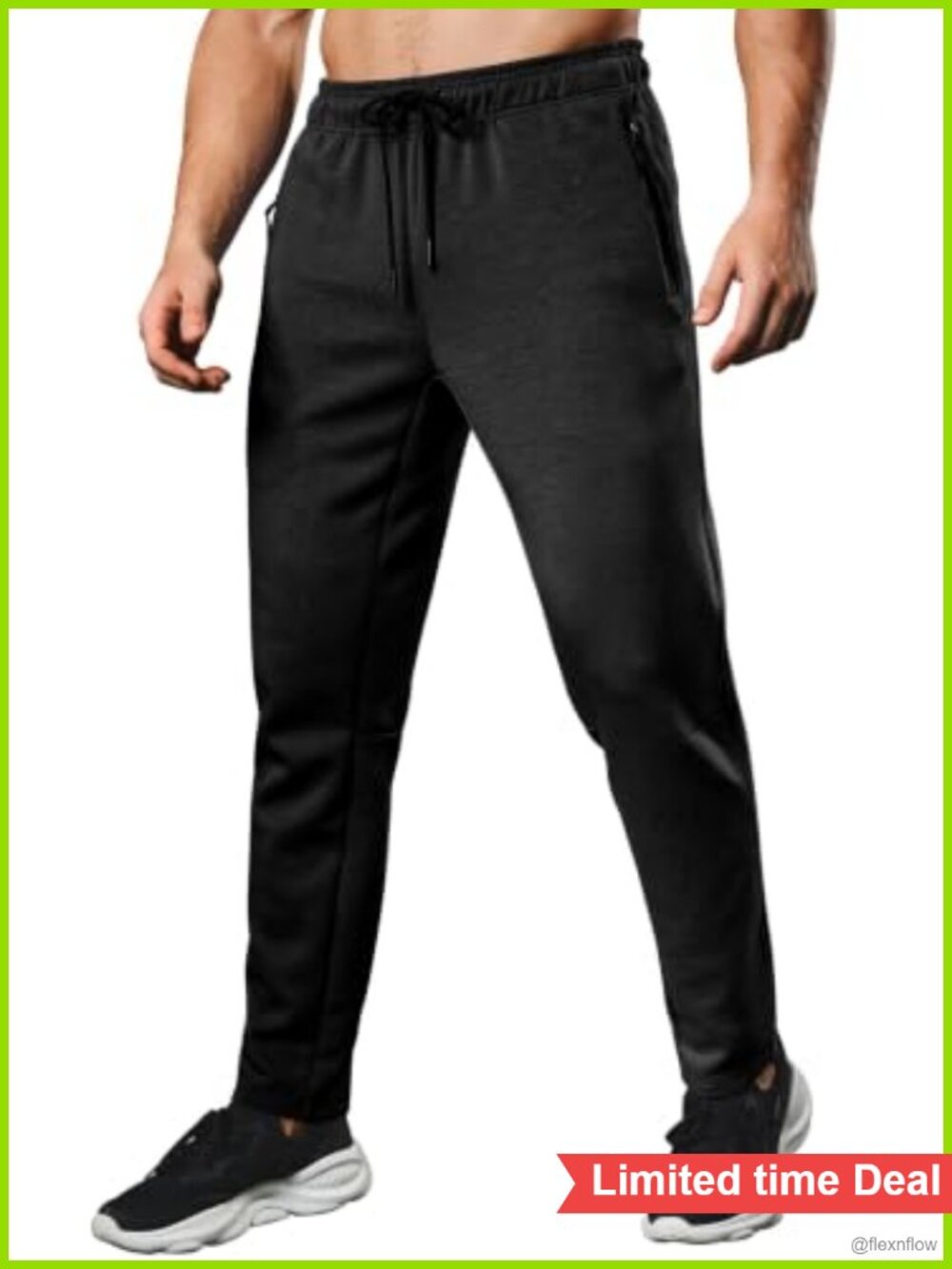 Men's Quick Dry Sweatpants Viscose Stretch Gym Joggers Zip Pocket